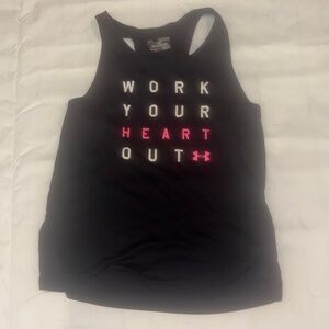 Under Armour Black Tank Top with Motivational Print